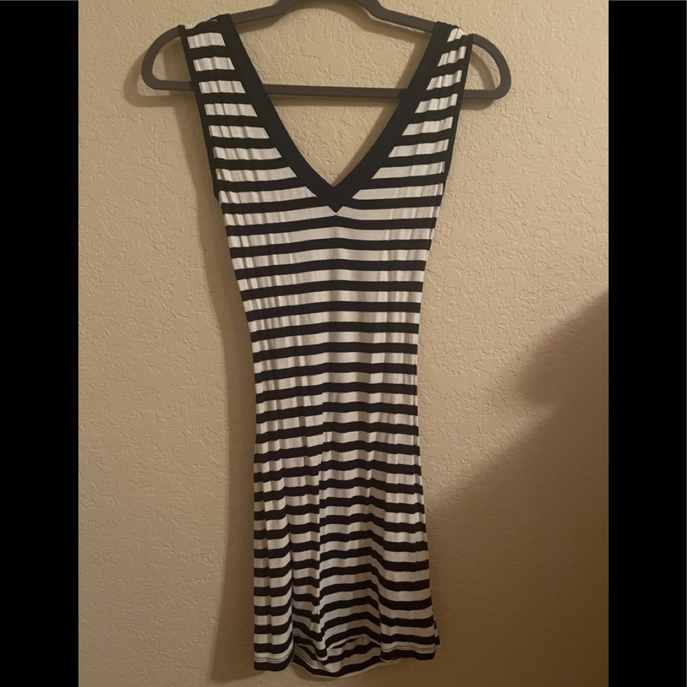 Dress navy white stripes unique